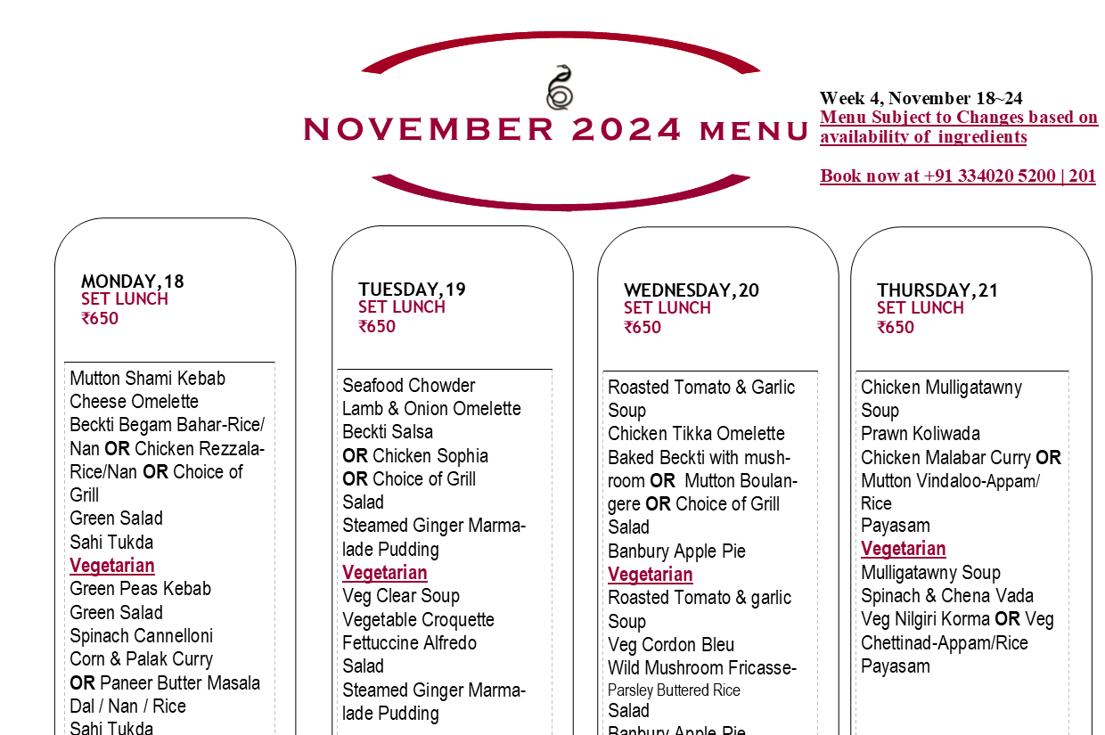 November 2024 Menu~ Nov 18~24